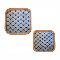 Blue and White Square Bowl Set of 2