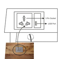 2 Drawer Cable Writing Desk