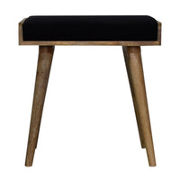 Black Velvet Tray Style Stool