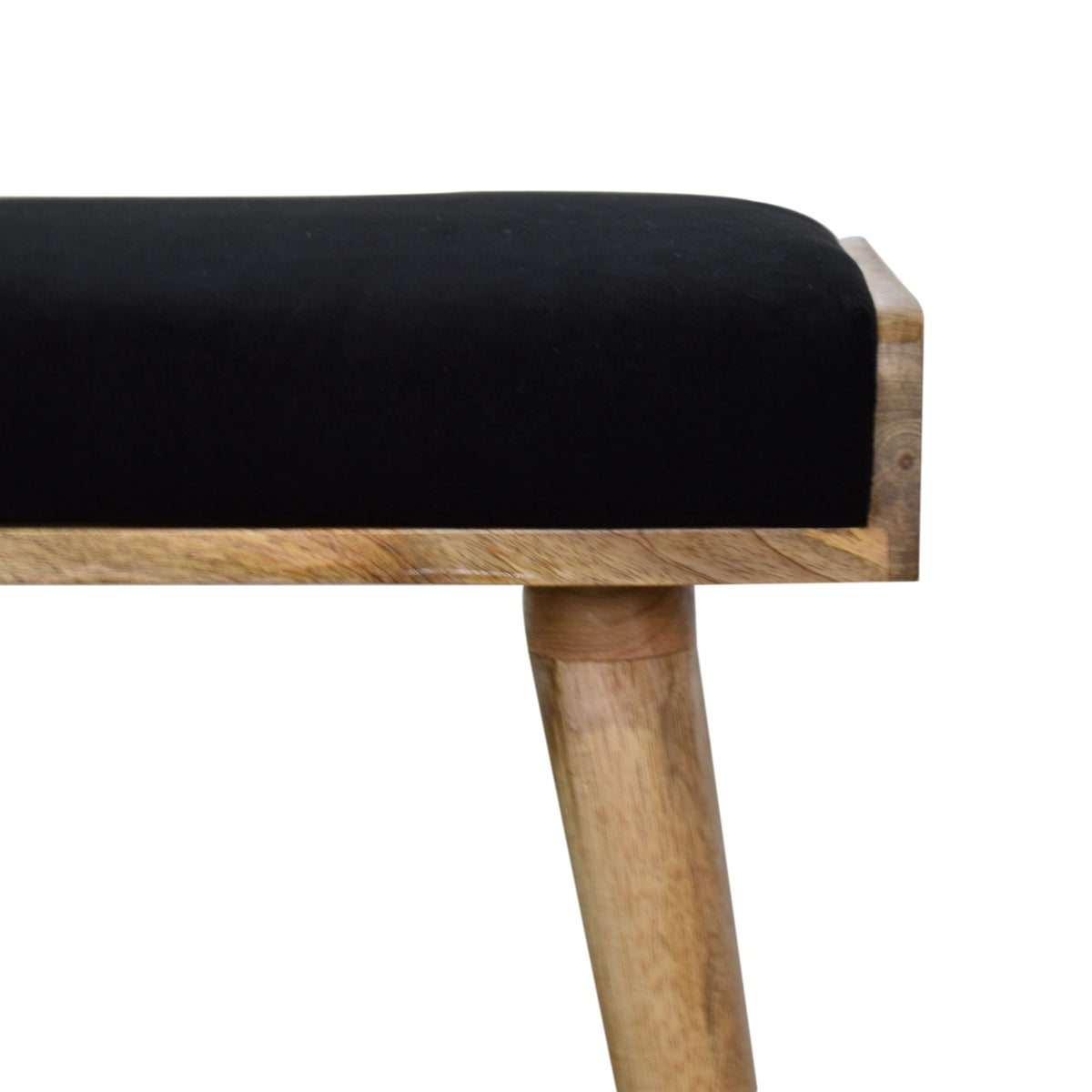 Black Velvet Tray Style Stool