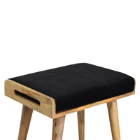 Black Velvet Tray Style Stool