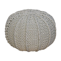 Grey Cable Pouffe