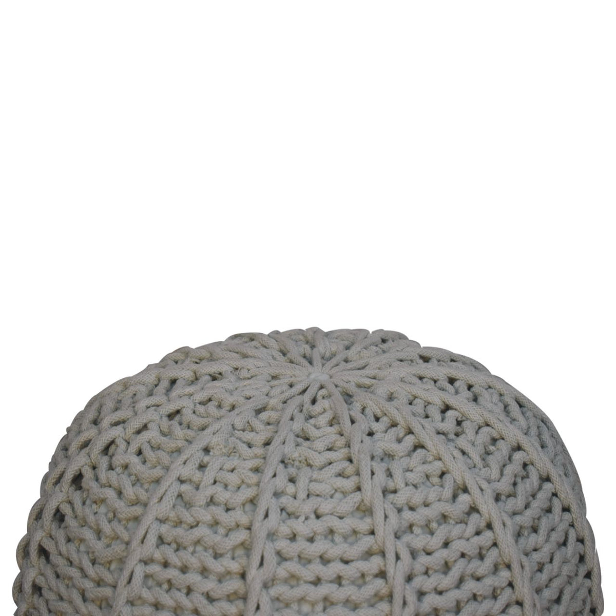 Grey Cable Pouffe