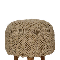 Crotchet Beige Footstool