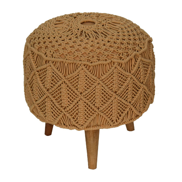 Crotchet Mustard Footstool