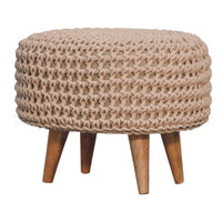 Keeva Beige Oblong Footstool