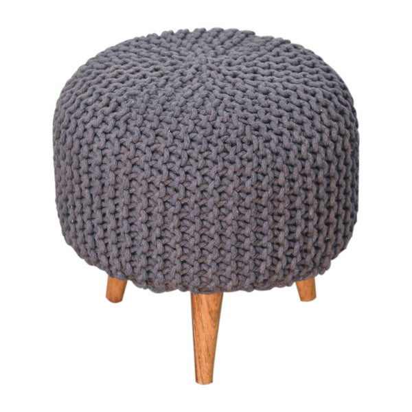 Keeva Grey Round Footstool