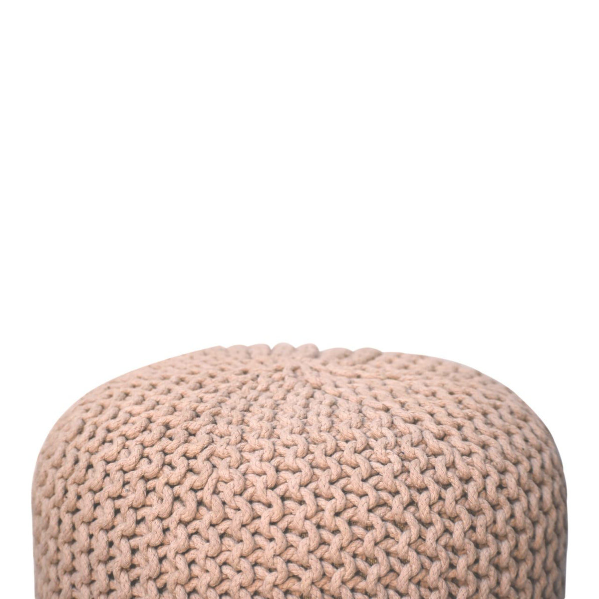 Keeva Beige Round Footstool