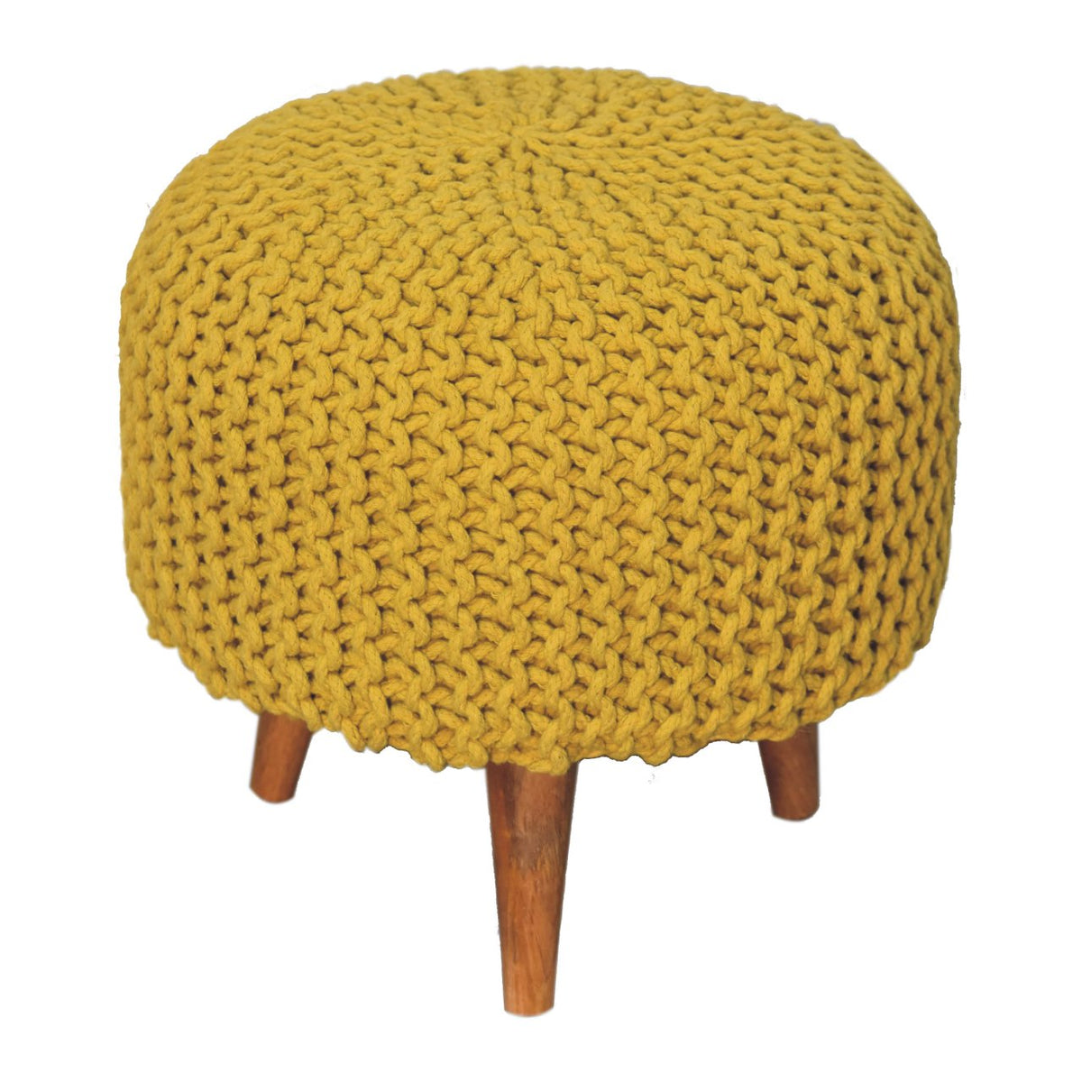 Keeva Mustard Round Footstool