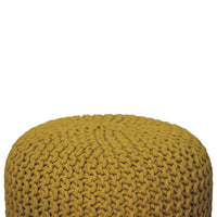 Keeva Mustard Round Footstool