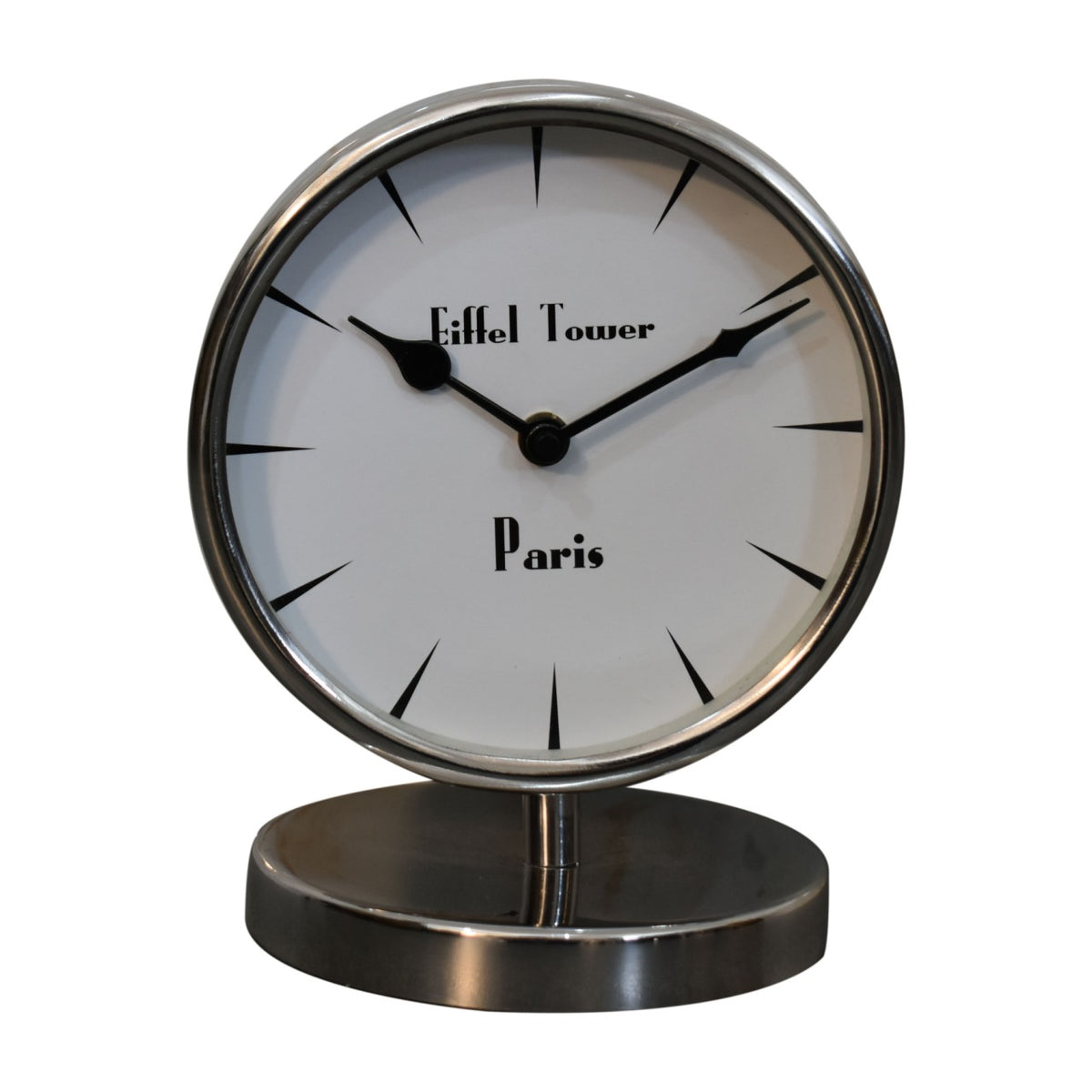 Round Chrome Table Clock