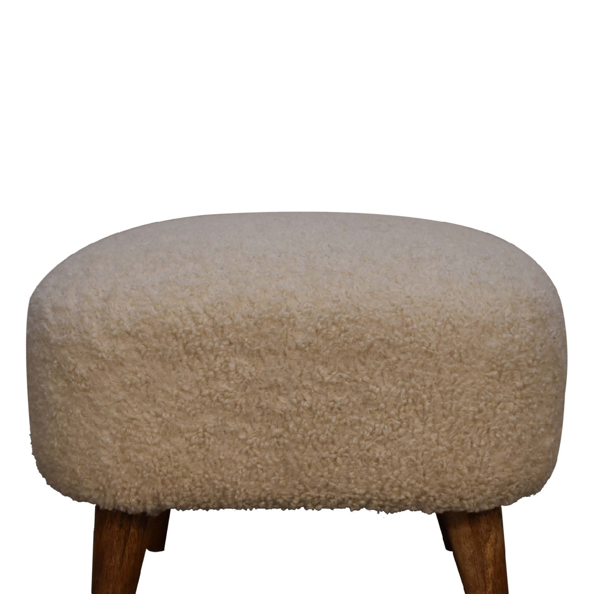 Boucle Cream Square Footstool