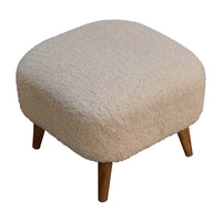 Boucle Cream Square Footstool