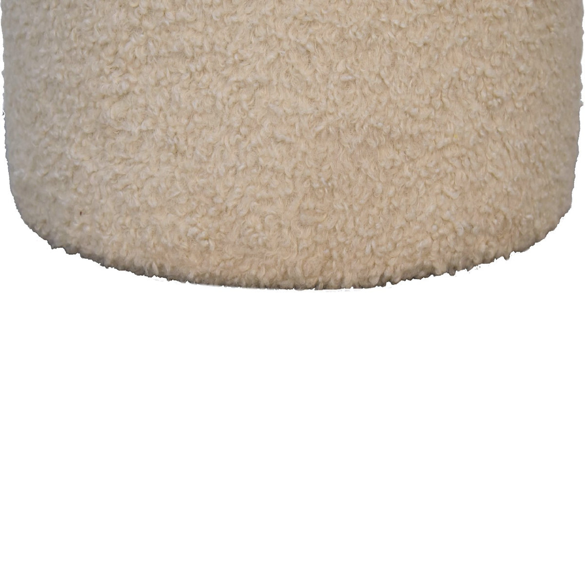 Boucle Cream Round Footstool