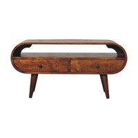 Chestnut Circular TV Stand