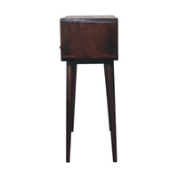 Curved Light Walnut Console Table