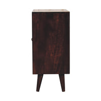 Mini Pineapple Carved Light Walnut Cabinet