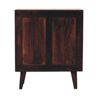 Mini Pineapple Carved Light Walnut Cabinet