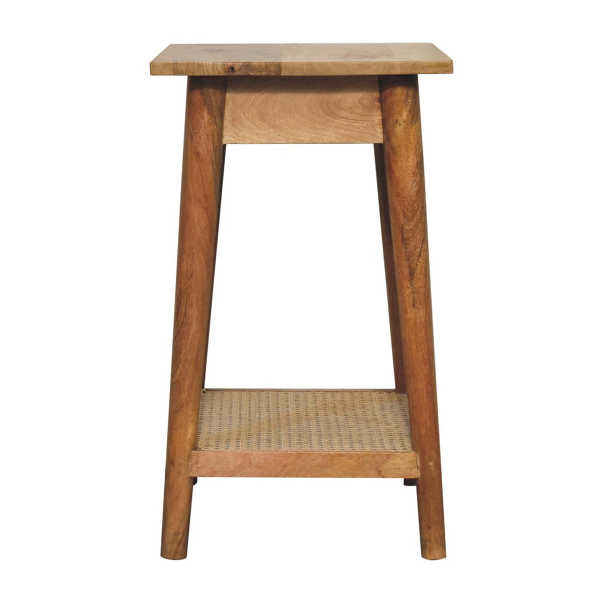 Woven Solid Wood End Table