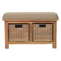 Rattan Basket Linen Bench