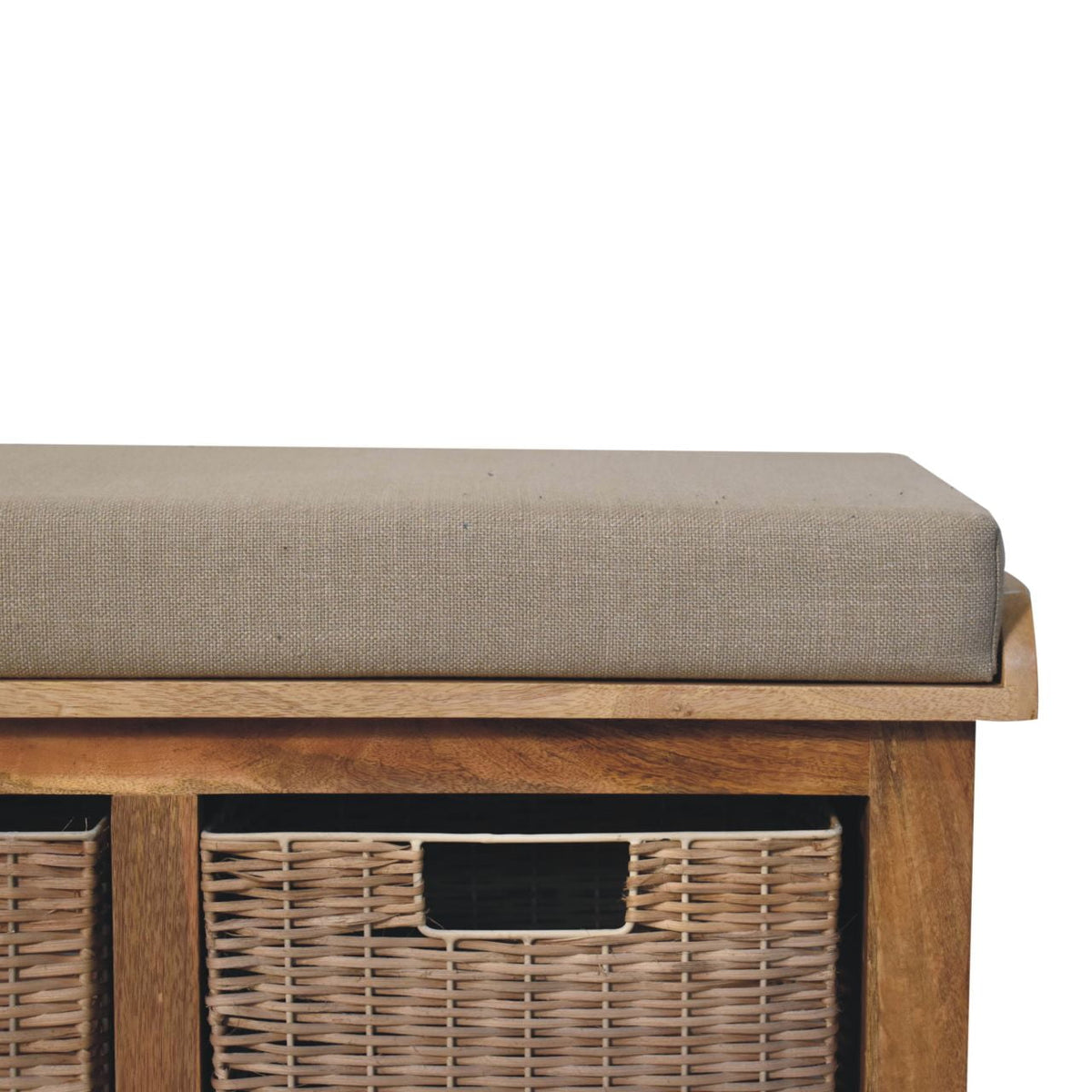 Rattan Basket Linen Bench