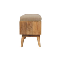 Studded Linen Open Bench