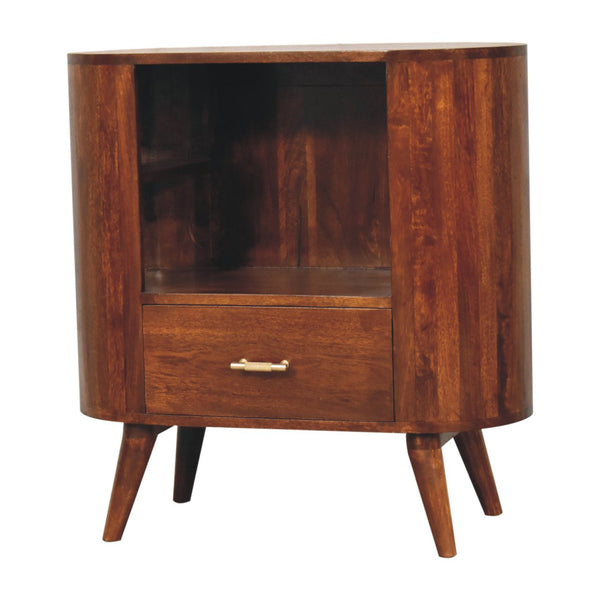 T-bar Cortez Chestnut Open Slot Cabinet