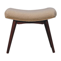 Honey Caramel Boucle Cream Curved Bench