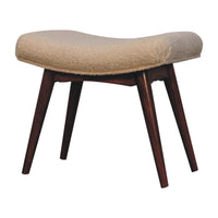 Honey Caramel Boucle Cream Curved Bench