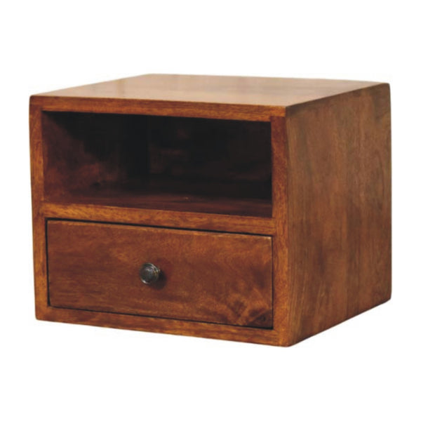 Solis 1-Drawer Chestnut Wall Mounted Nightstand