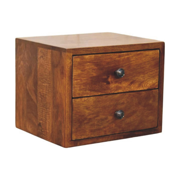 Solis 2-Drawer Chestnut Wall Mounted Nightstand