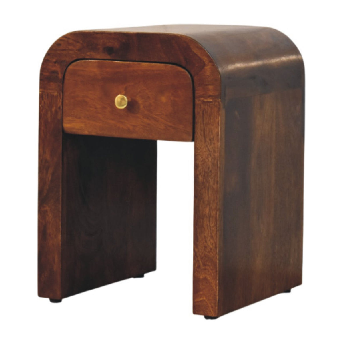 Mini Darcy Chestnut Nightstand with Curved Edges