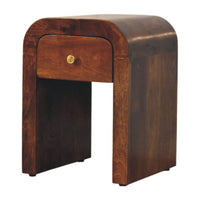 Mini Darcy Chestnut Nightstand with Curved Edges