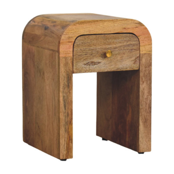 Mini Darcy Oak-ish Nightstand with Curved Edges