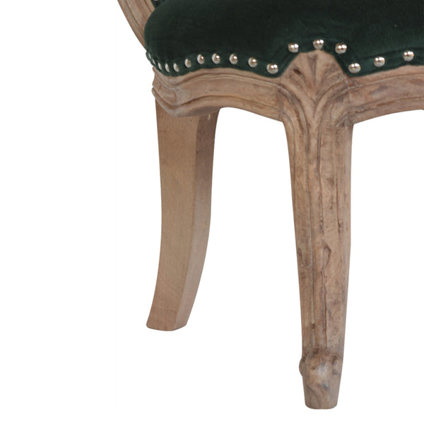 Emerald Green Velvet Studded Chair