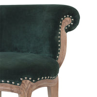 Emerald Green Velvet Studded Chair