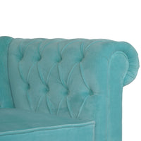 Aqua Velvet Chesterfield Sofa