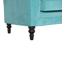 Aqua Velvet Chesterfield Sofa