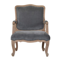 Grey Velvet French Style Chair