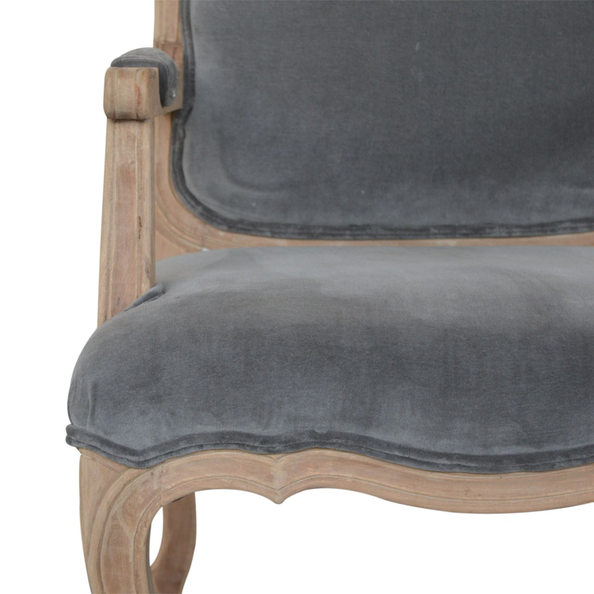 Grey Velvet French Style Chair