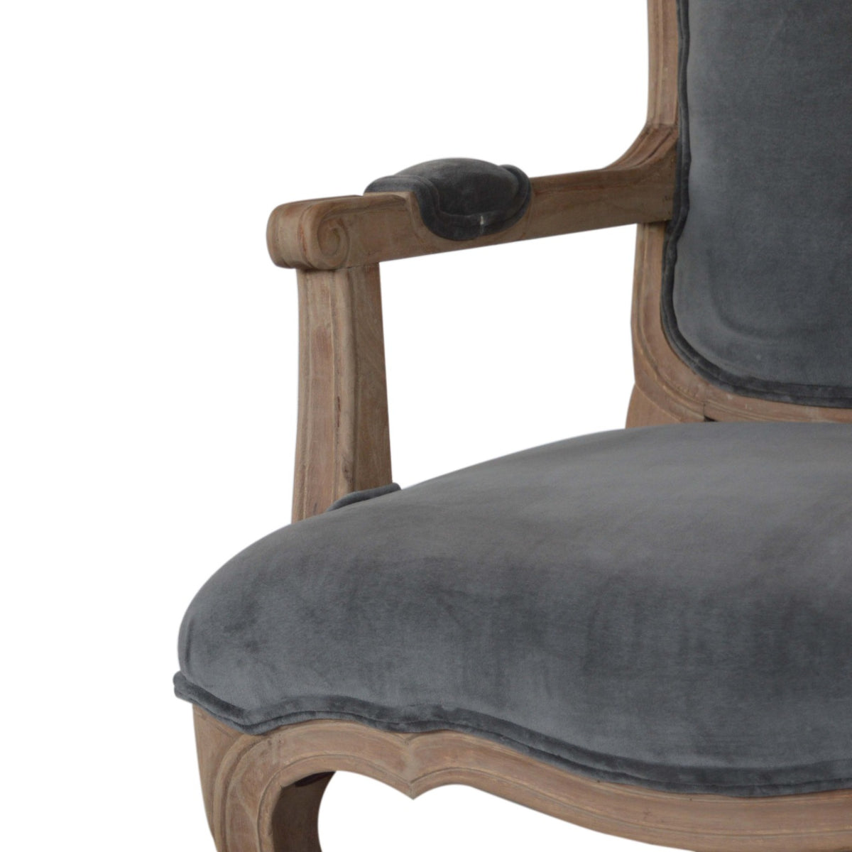 Grey Velvet French Style Chair