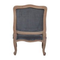 Grey Velvet French Style Chair