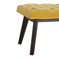 Mustard Velvet Hallway Bench