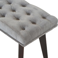 Grey Velvet Hallway Bench