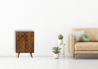 Chestnut Gold Inlay Abstract Cabinet