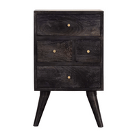Multi Drawer Ash Black Bedside