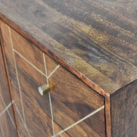 Chestnut Gold Inlay Abstract Sideboard