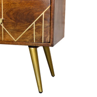 Chestnut Gold Inlay Abstract Sideboard