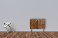 Chestnut Gold Inlay Abstract Sideboard