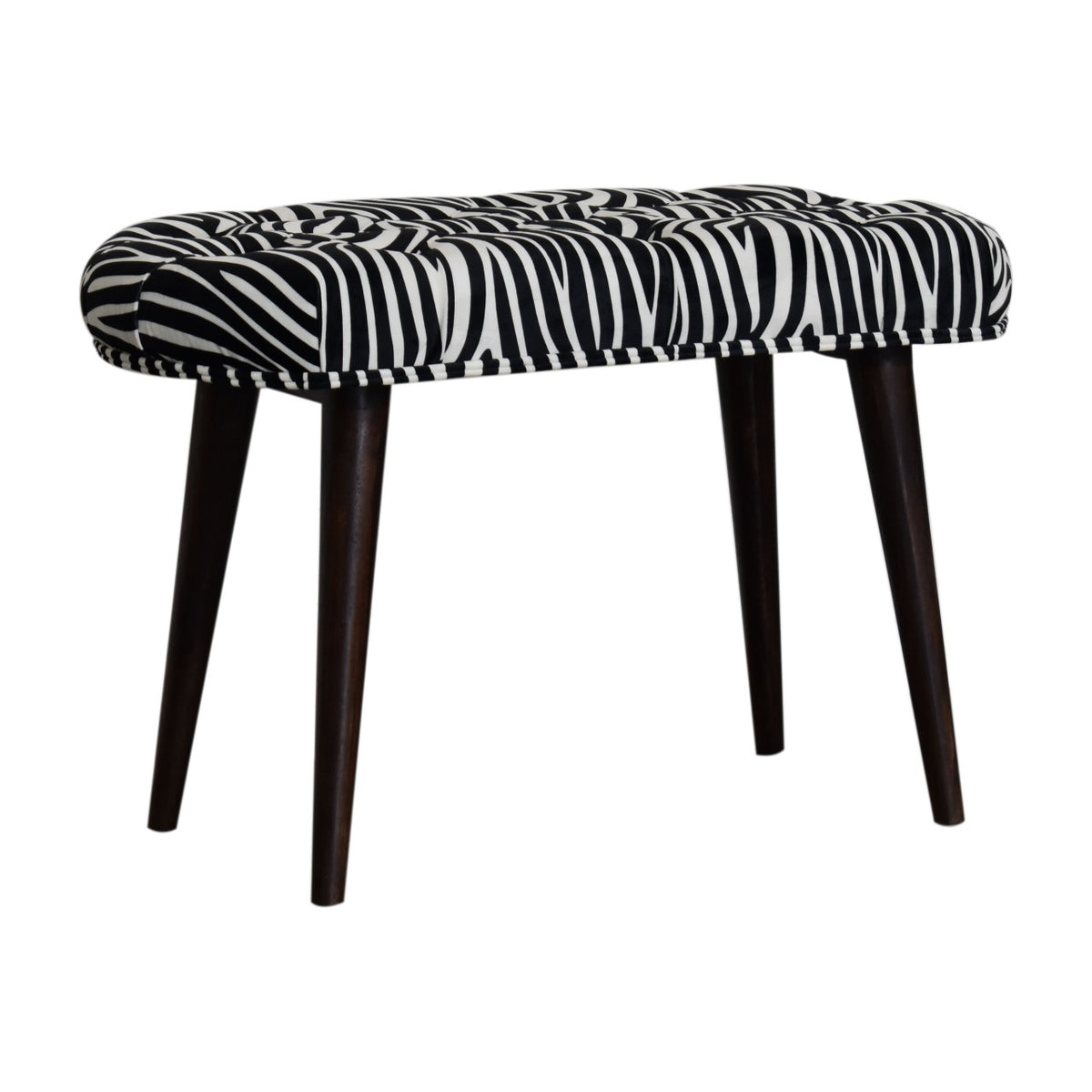 Zebra Print Deep Button Bench